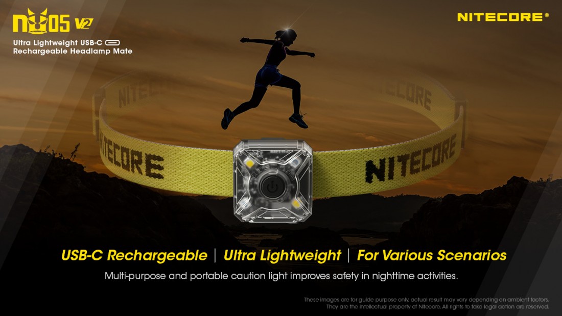 Nitecore Elemlámpa NU05 V2 (akkumulátoros - tartozék) HP LED (40 lumen)
