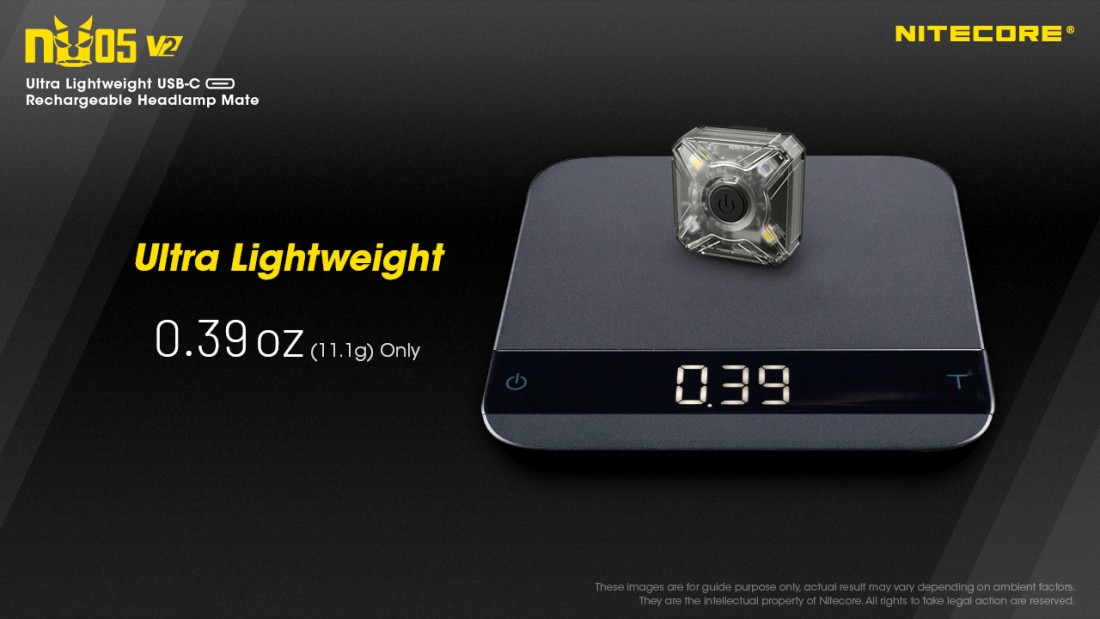 Nitecore Elemlámpa NU05 V2 (akkumulátoros - tartozék) HP LED (40 lumen)