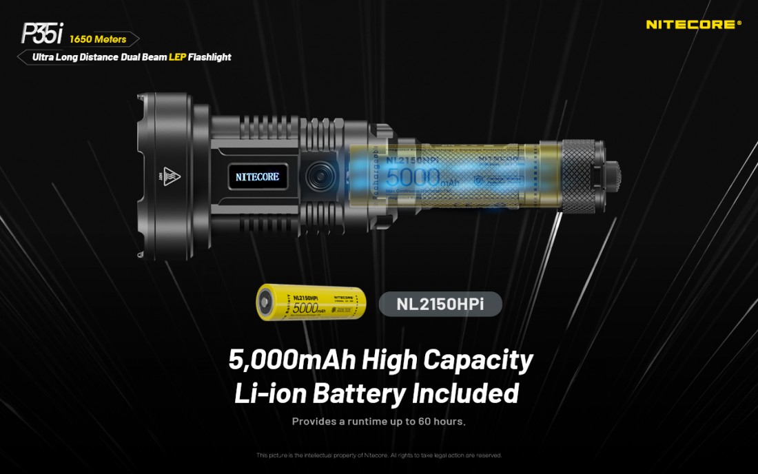 Nitecore Elemlámpa P35i (+1x21700 tartozék) 6xCREE XP-G3 LED (3000 lumen)