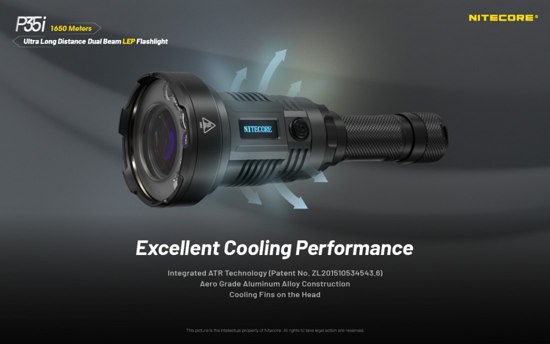 Nitecore Elemlámpa P35i (+1x21700 tartozék) 6xCREE XP-G3 LED (3000 lumen)