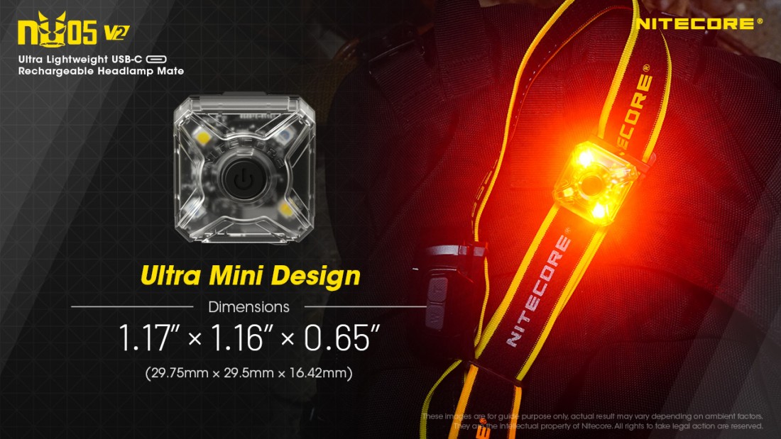Nitecore Elemlámpa NU05 V2 KIT (akkumulátoros - tartozék) HP LED (40 lumen)