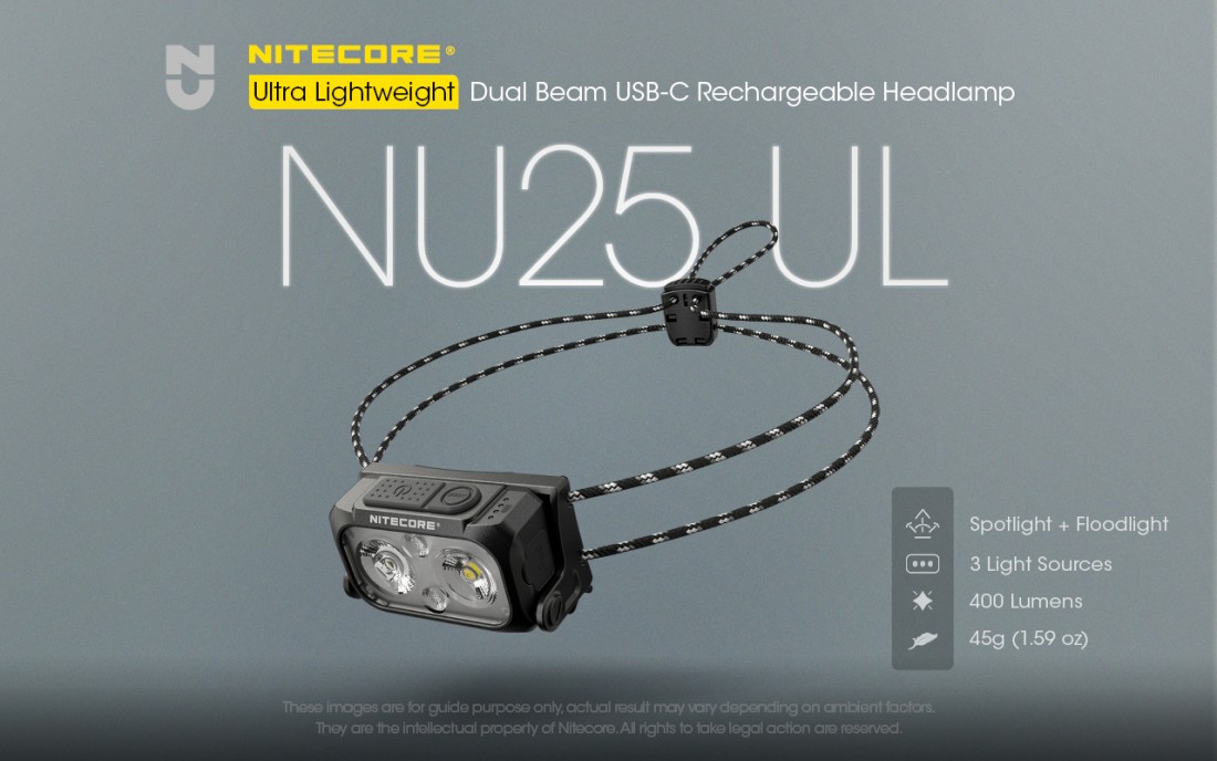 Nitecore Fejlámpa NEW NU25 UL (akkumulátoros - tartozék) HP LED (400 lumen) 4