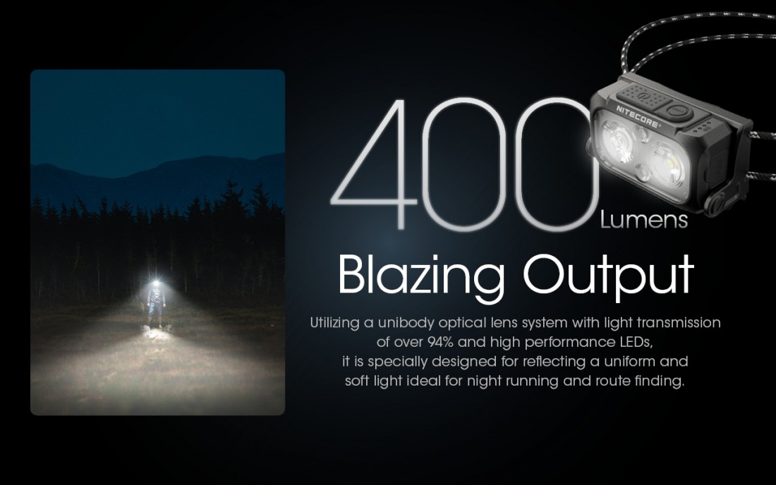 Nitecore Fejlámpa NEW NU25 UL (akkumulátoros - tartozék) HP LED (400 lumen) 9