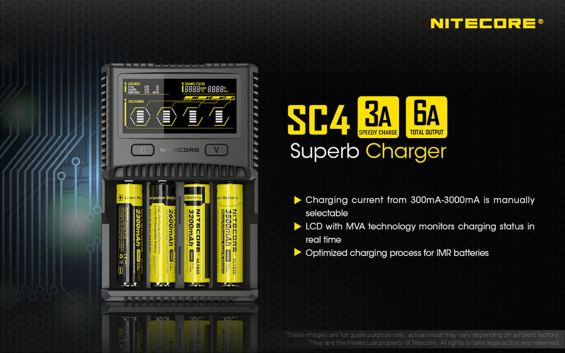 Nitecore Kellék Akkumulátor Gyorstöltő SC4