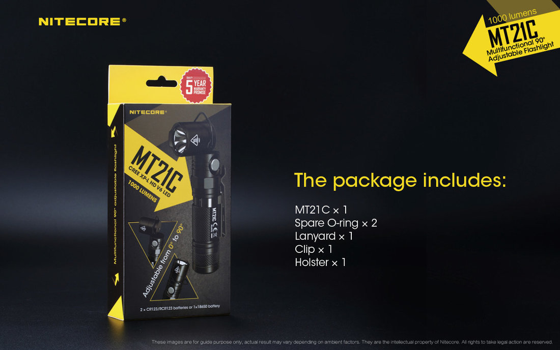 Nitecore Elemlámpa MT21C (1x18650) CREE XP-L HD V6 (1000 lumen)