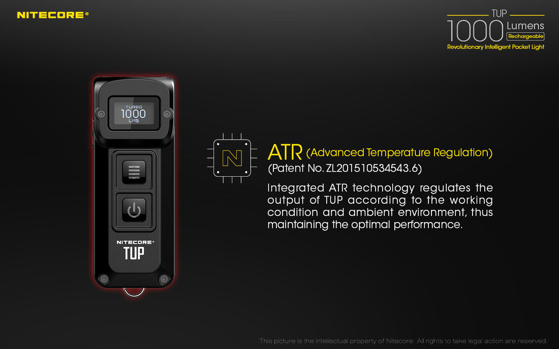 Nitecore Elemlámpa TUP (akkumulátoros)  CREE XP-L HD V6 (1000 lumen)