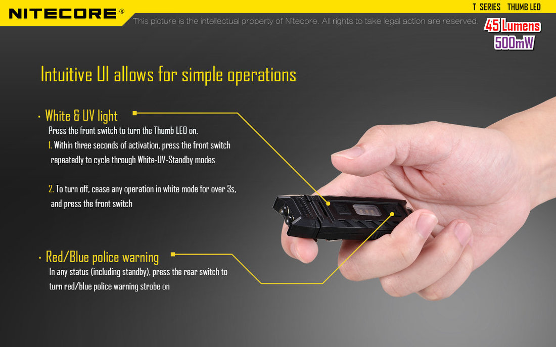 Nitecore Elemlámpa Thumb LEO (Akkumulátoros) HP LED (45 lumen)