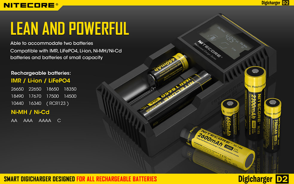 Nitecore Kellék Akkumulátor Töltő D2EU