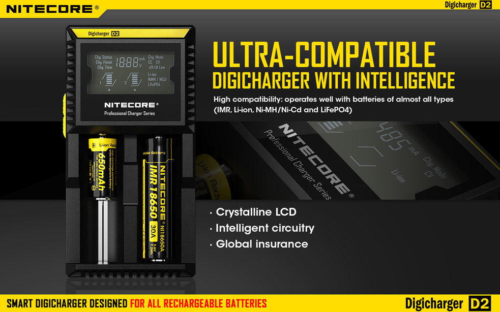 Nitecore Kellék Akkumulátor Töltő D2EU
