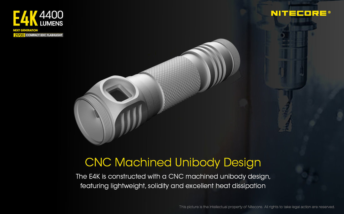 Nitecore Elemlámpa E4K (1x21700) 4xCREE XP-L2 V6 LED (4400 lumen)
