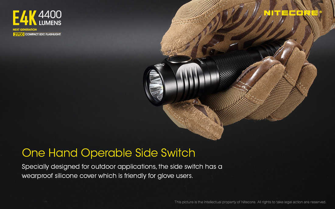 Nitecore Elemlámpa E4K (1x21700) 4xCREE XP-L2 V6 LED (4400 lumen)