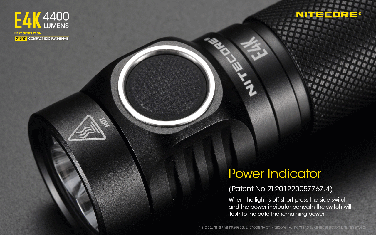 Nitecore Elemlámpa E4K (1x21700) 4xCREE XP-L2 V6 LED (4400 lumen)
