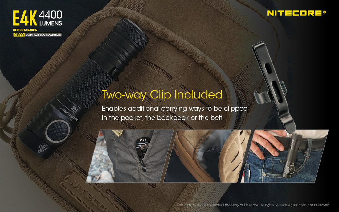Nitecore Elemlámpa E4K (1x21700) 4xCREE XP-L2 V6 LED (4400 lumen)