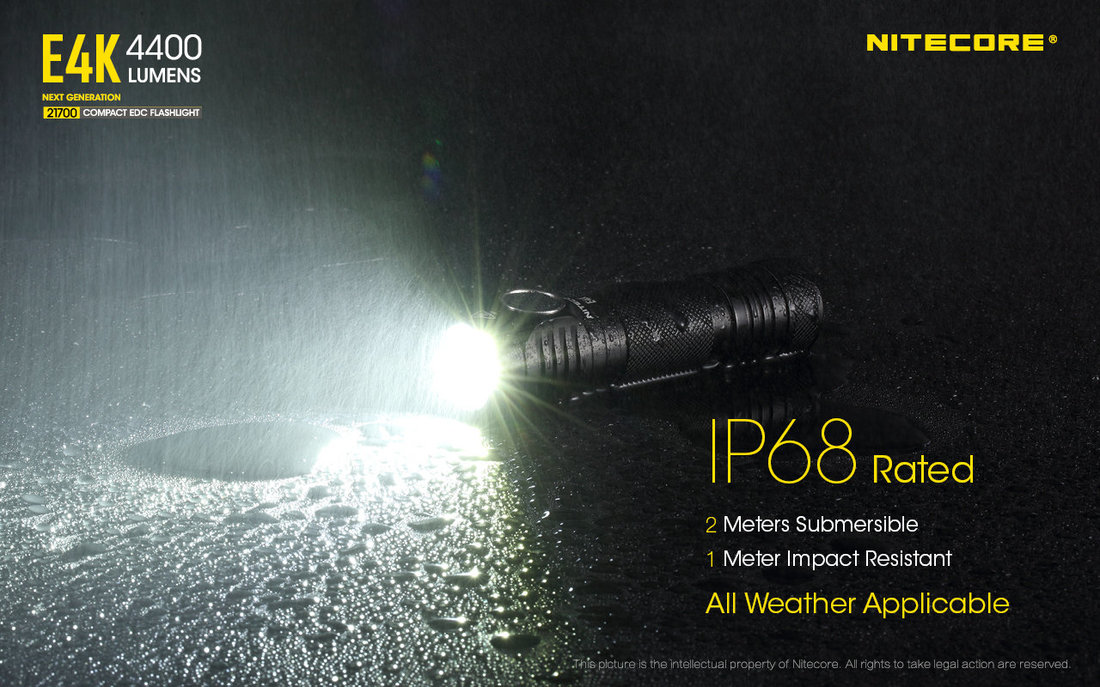 Nitecore Elemlámpa E4K (1x21700) 4xCREE XP-L2 V6 LED (4400 lumen)