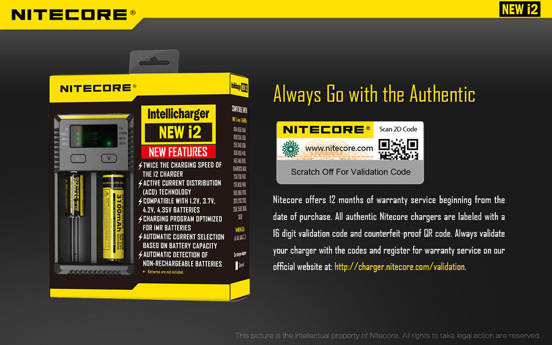 Nitecore Kellék Akkumulátor Töltő i2
