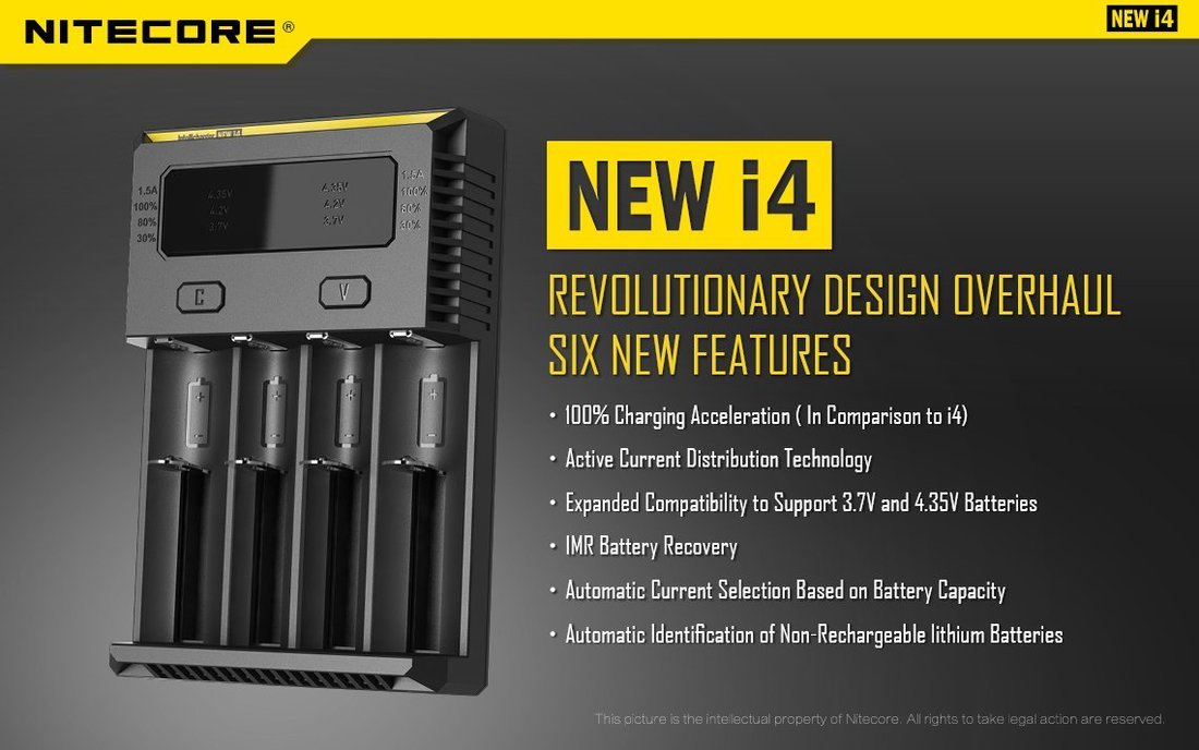 Nitecore Kellék Akkumulátor Töltő i4