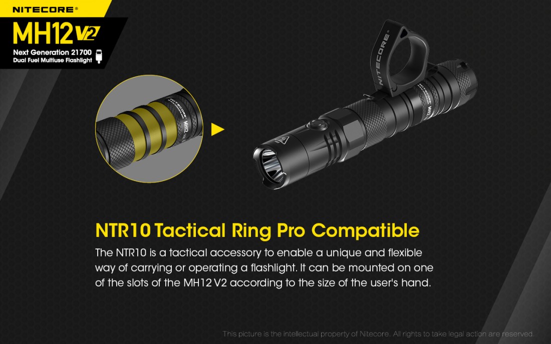 Nitecore Elemlámpa MH12V2 Akkumulátoros (tartozék) CREE XP-L2 V6 (1200 lumen)