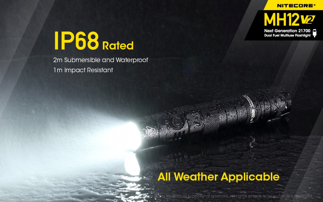 Nitecore Elemlámpa MH12V2 Akkumulátoros (tartozék) CREE XP-L2 V6 (1200 lumen)