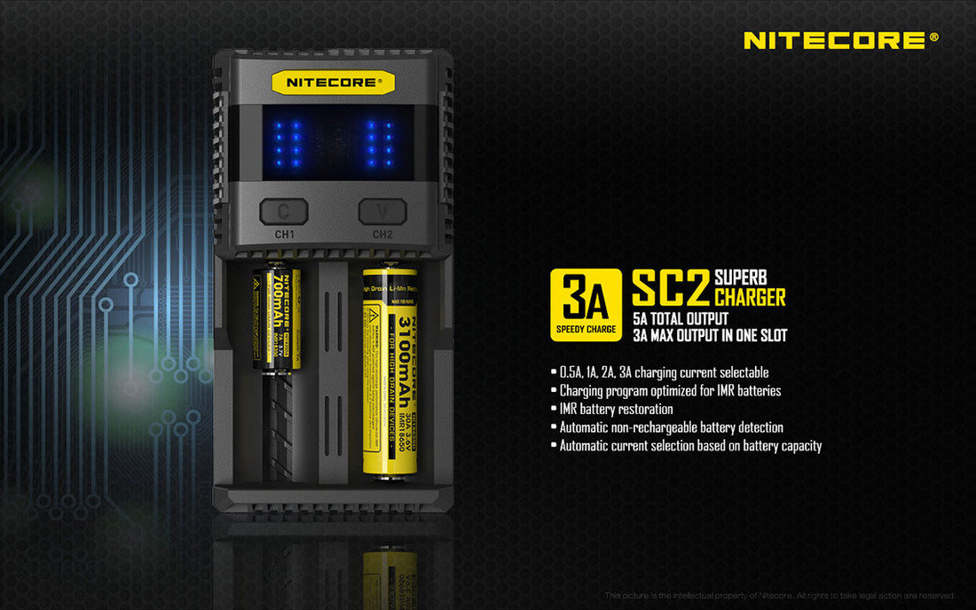 Nitecore Kellék Akkumulátor Töltő SC2