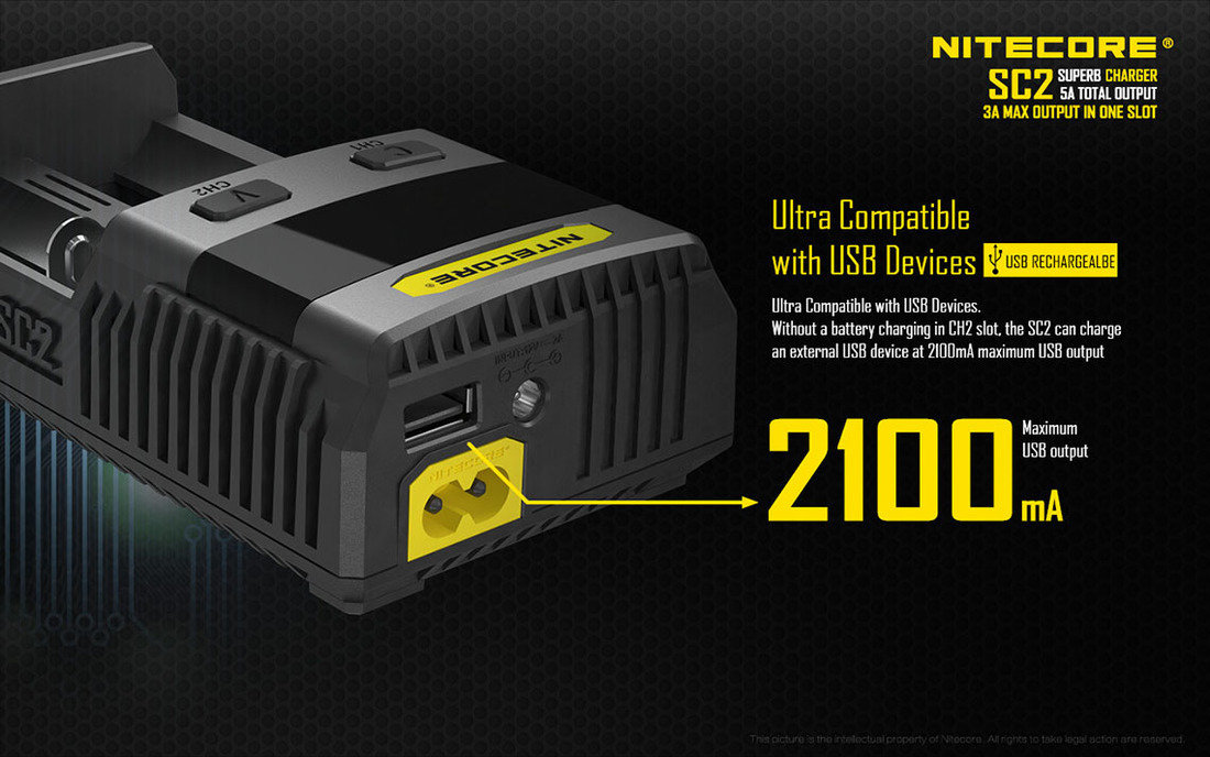 Nitecore Kellék Akkumulátor Töltő SC2