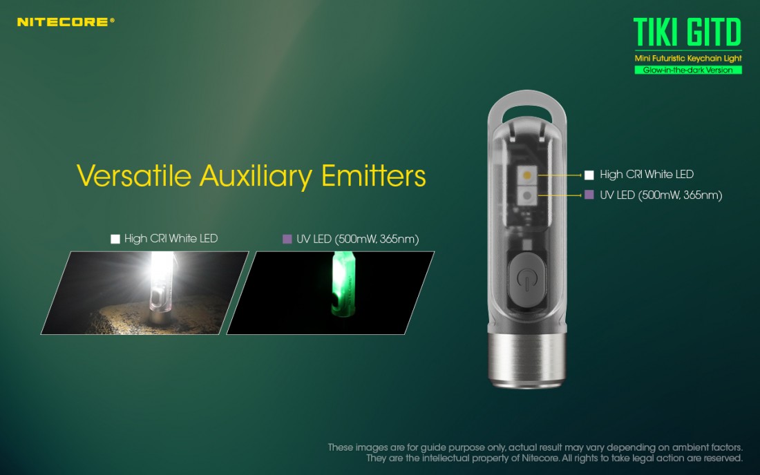 Nitecore Elemlámpa TIKI GITD (akkumulátoros) Osram P8 (300 lumen)