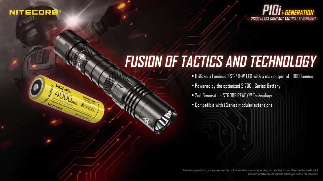 Nitecore Elemlámpa P10i (1x21700)  Luminus SST-40-W LED (1800 lumen)