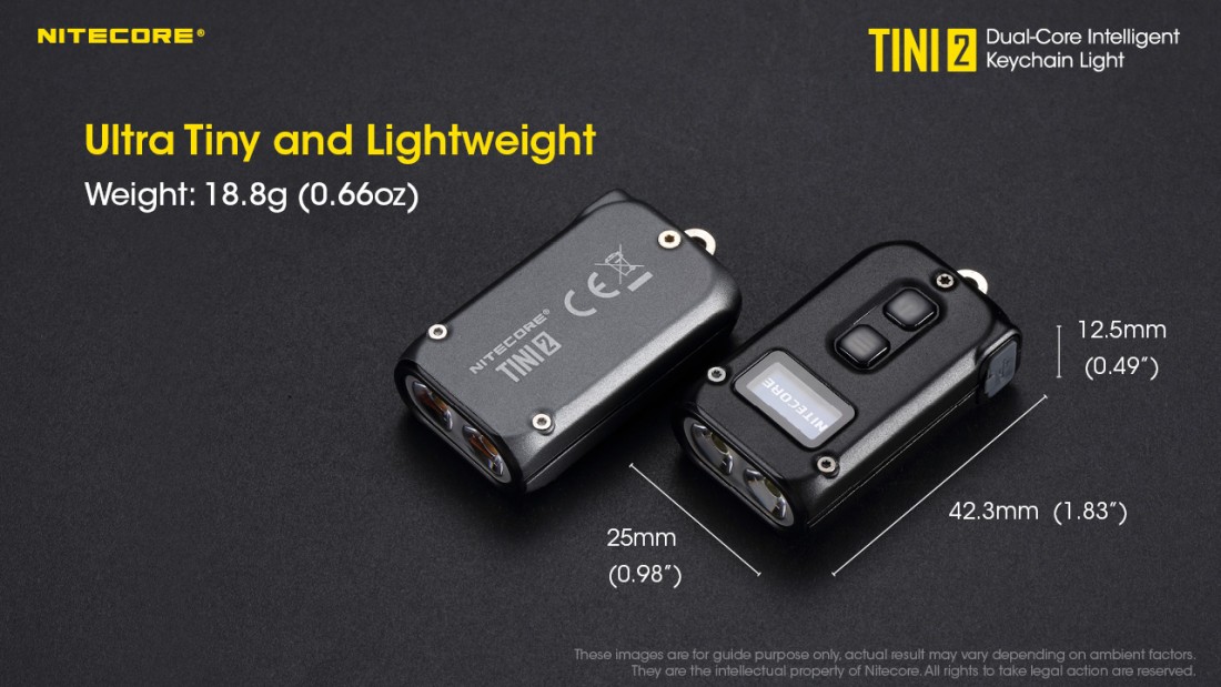 Nitecore Elemlámpa TINI 2 (akkumulátoros) OSRAM P8 (500 lumen) fekete