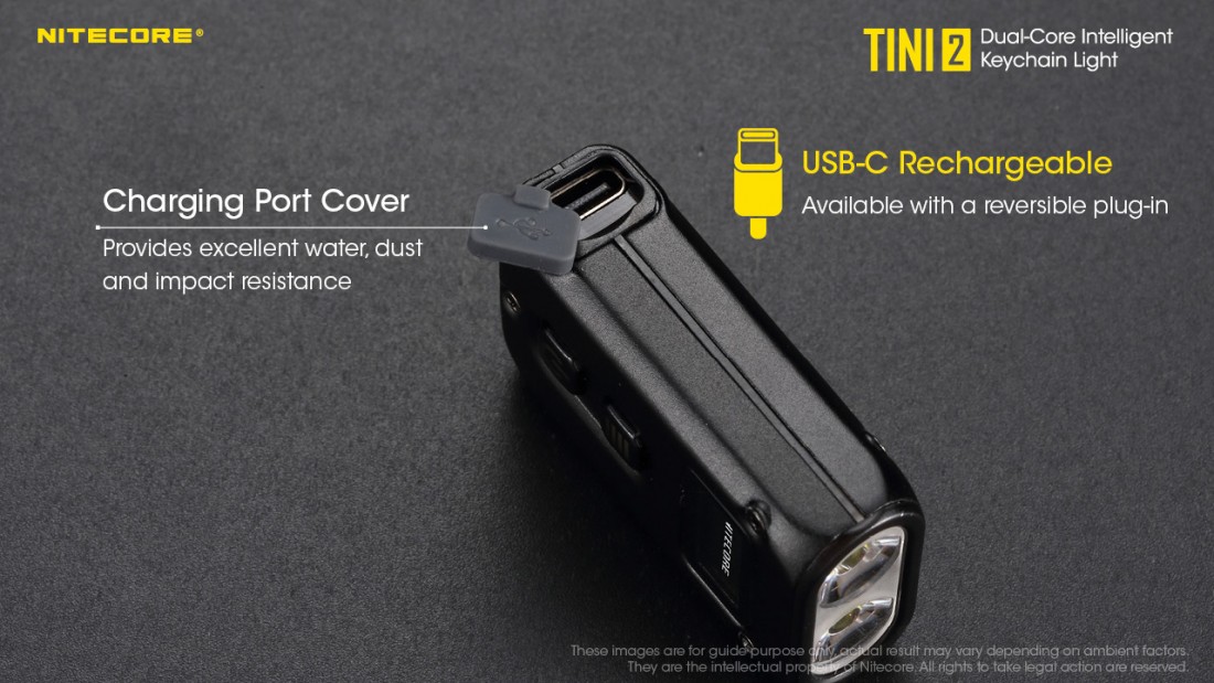 Nitecore Elemlámpa TINI 2 (akkumulátoros) OSRAM P8 (500 lumen) fekete