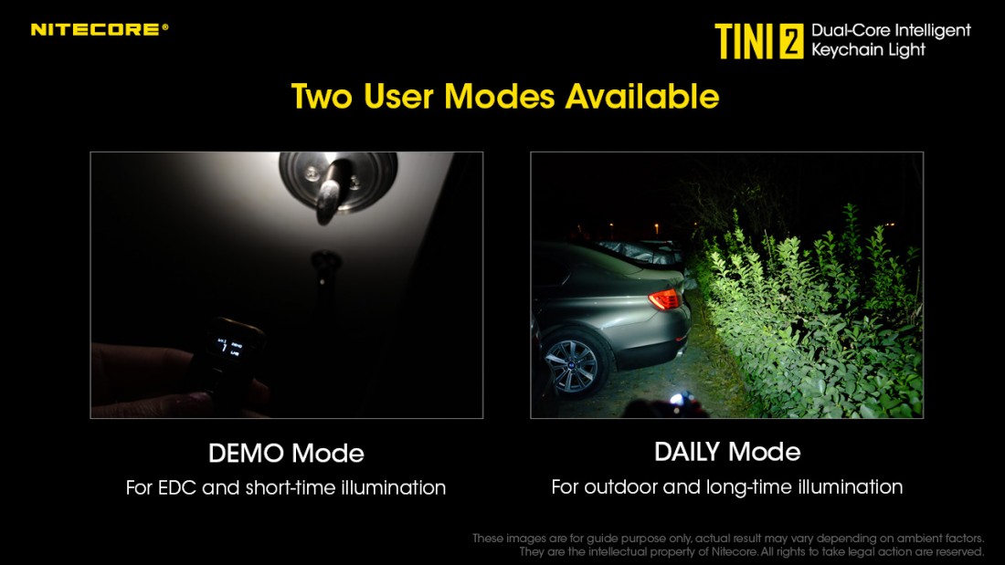 Nitecore Elemlámpa TINI 2 (akkumulátoros) OSRAM P8 (500 lumen) fekete