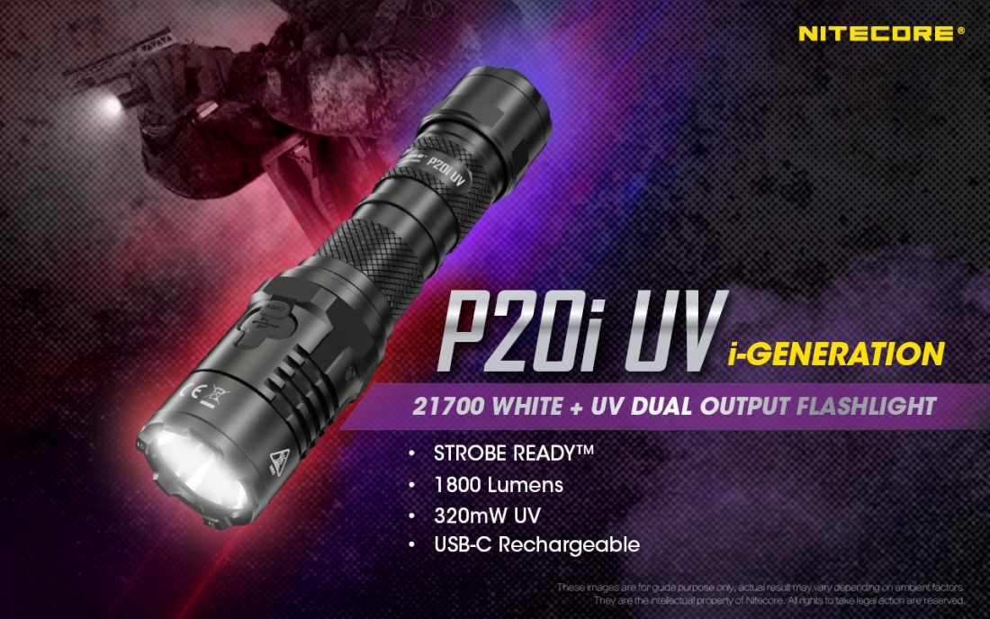 Nitecore Elemlámpa P20i UV (1 x 21700) Luminus SST-40-W (1800 lumen)