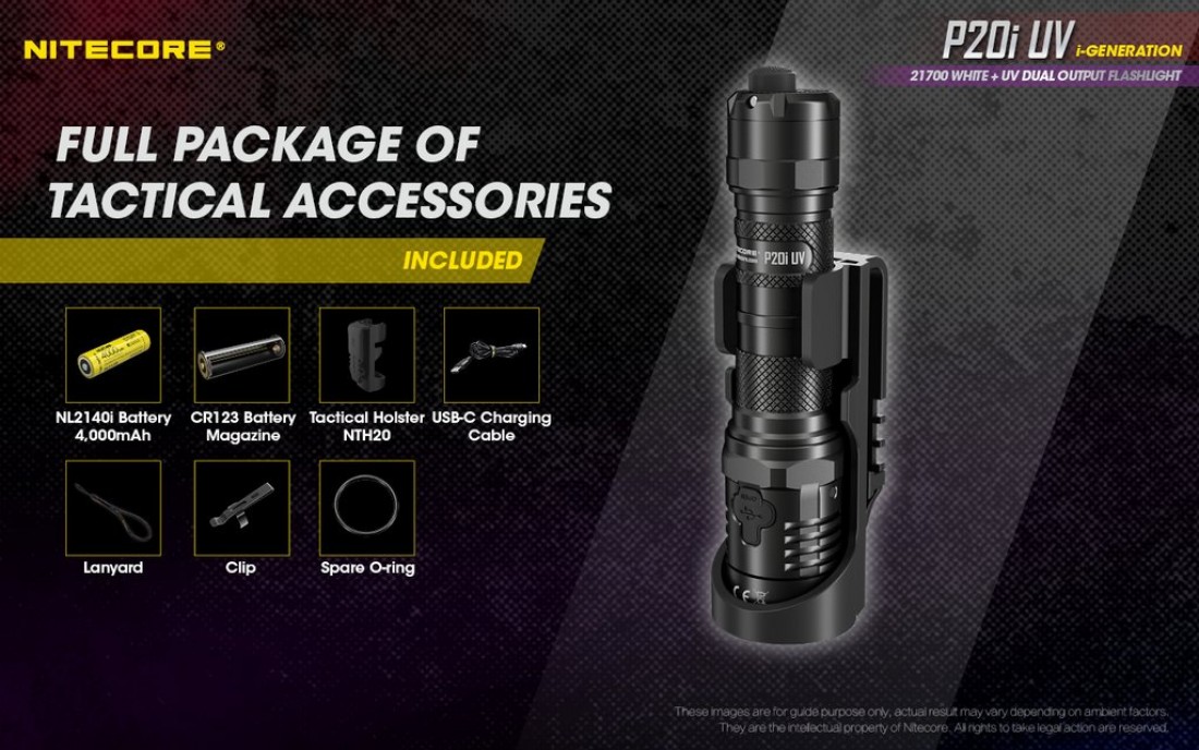 Nitecore Elemlámpa P20i UV (1 x 21700) Luminus SST-40-W (1800 lumen)
