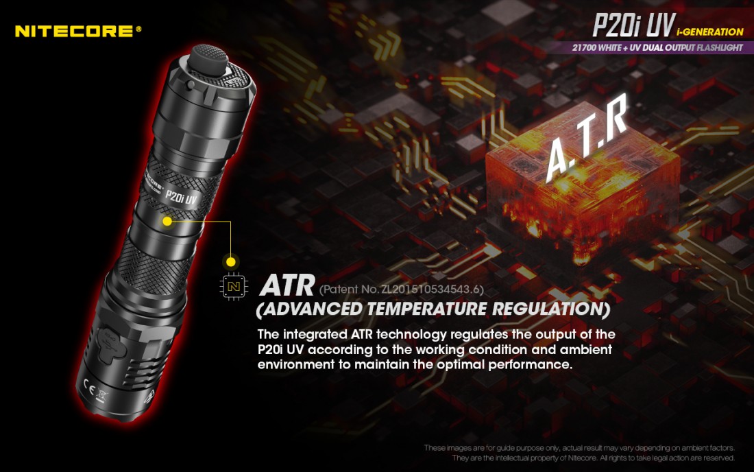 Nitecore Elemlámpa P20i UV (1 x 21700) Luminus SST-40-W (1800 lumen)