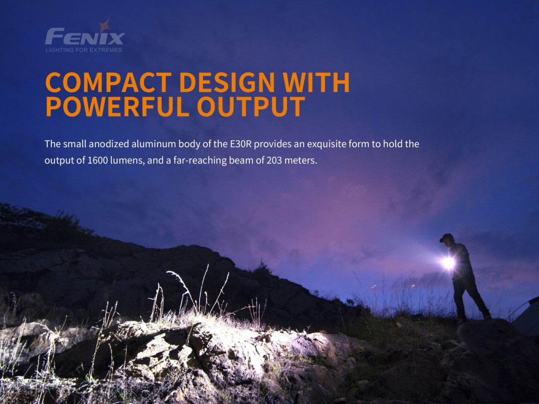 Fenix Elemlámpa E30R (1 x 18650) Luminus SST40 (1600 lumen)