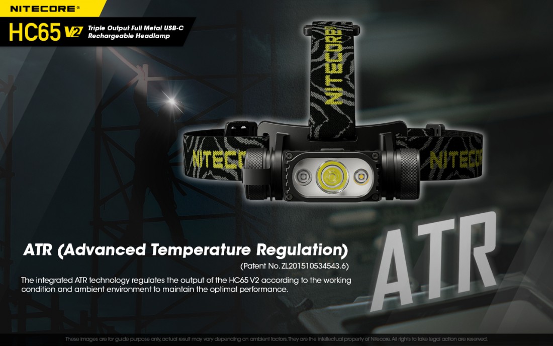 Nitecore Fejlámpa HC65V2 (18650 - tartozék) Luminus SST-40 (1750 lumen) + USB-C