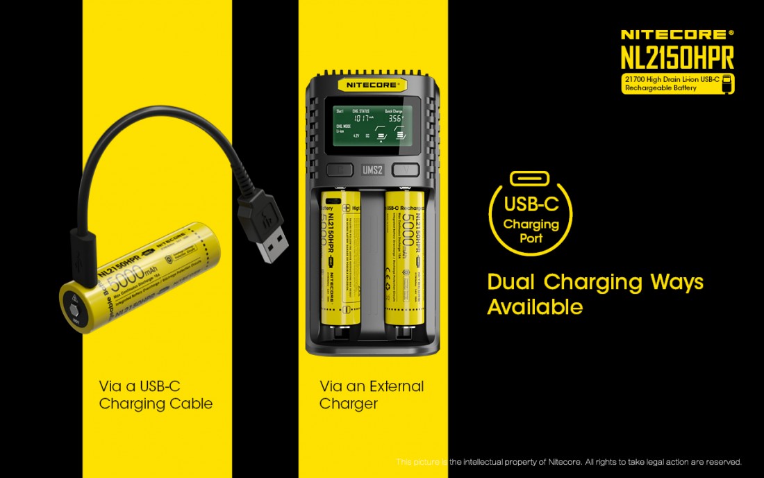 Nitecore Kellék Akkumulátor 21700 NL2150HPR 5000mAh 3,6V USB-s