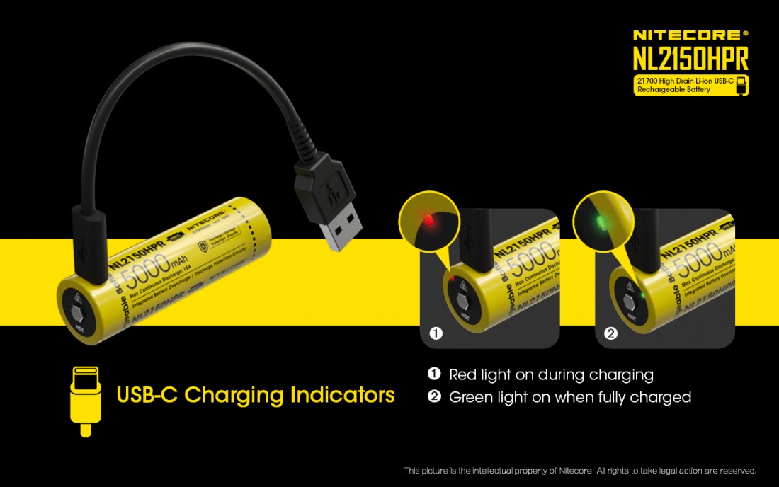 Nitecore Kellék Akkumulátor 21700 NL2150HPR 5000mAh 3,6V USB-s