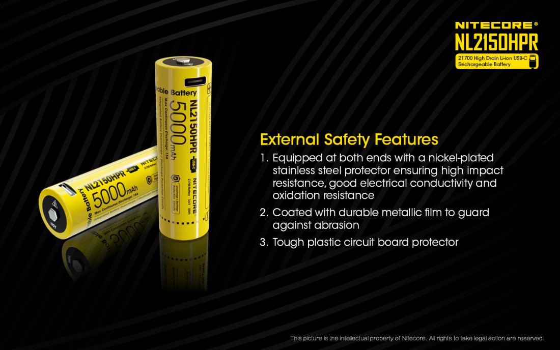 Nitecore Kellék Akkumulátor 21700 NL2150HPR 5000mAh 3,6V USB-s
