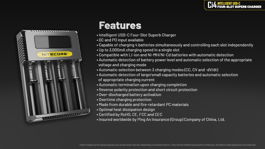 Nitecore Kellék Akkumulátor Töltő CI4
