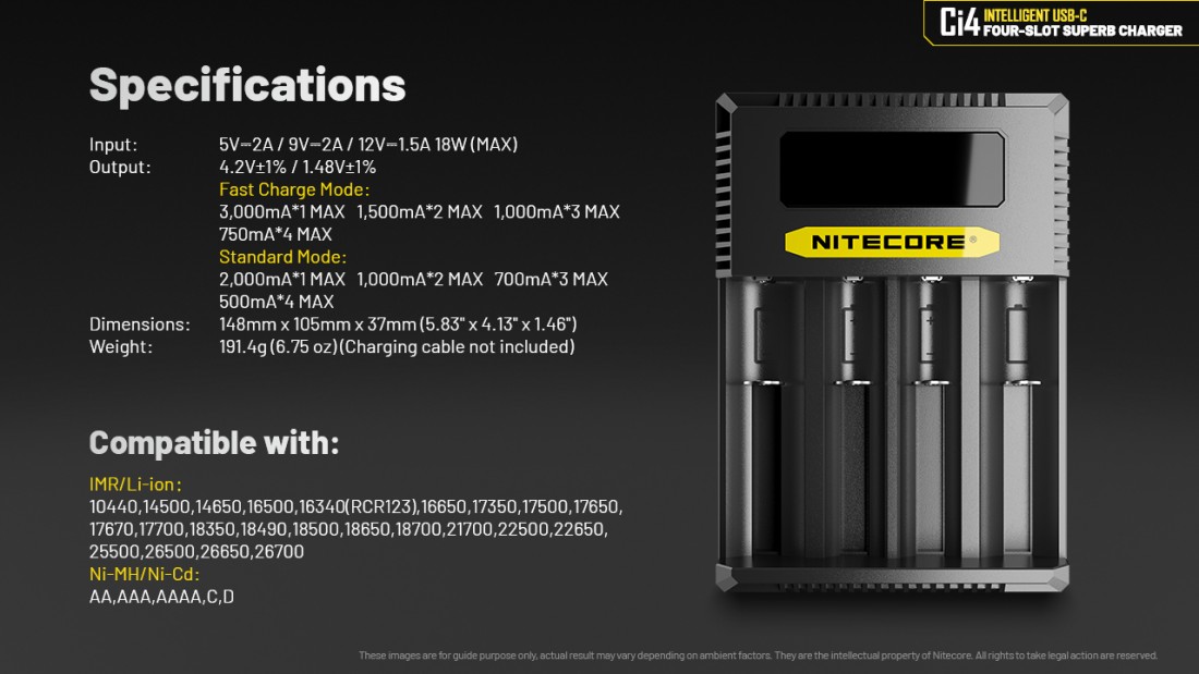 Nitecore Kellék Akkumulátor Töltő CI4