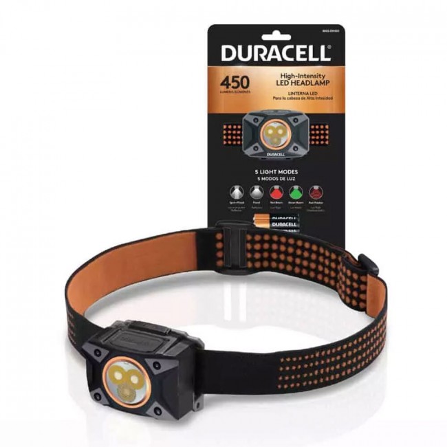 Duracell Fejlámpa DH450SE (+3AAA) IPX4 (450 lumen)_2