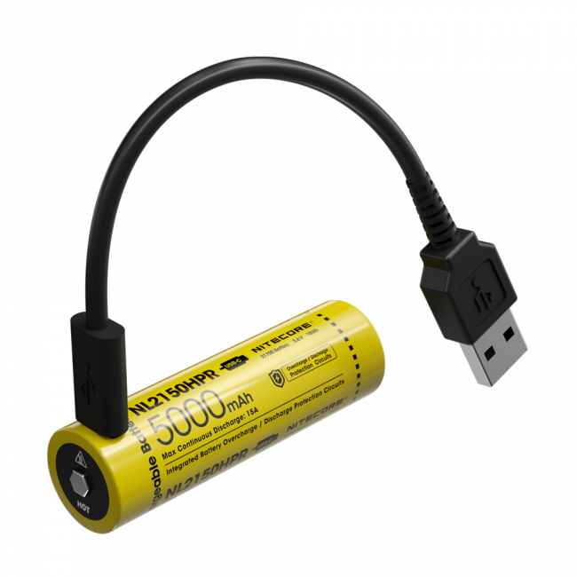 Nitecore Kellék Akkumulátor 21700 NL2150HPR 5000mAh 3,6V USB-s