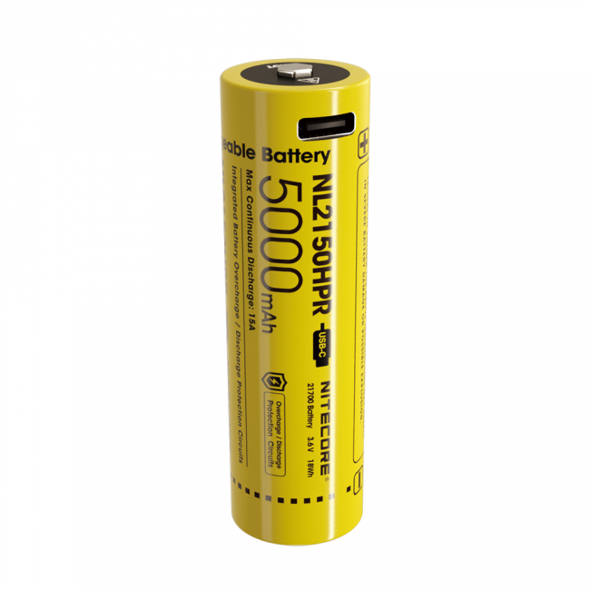 Nitecore Kellék Akkumulátor 21700 NL2150HPR 5000mAh 3,6V USB-s